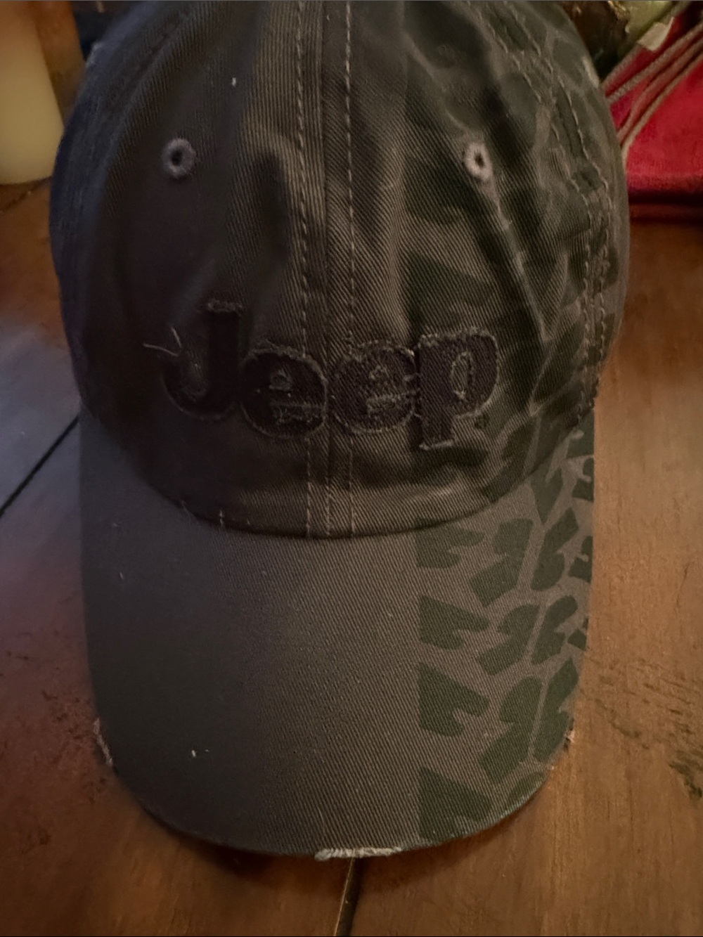 Jeep Black and Dark Green Camo Logo Baseball Cap